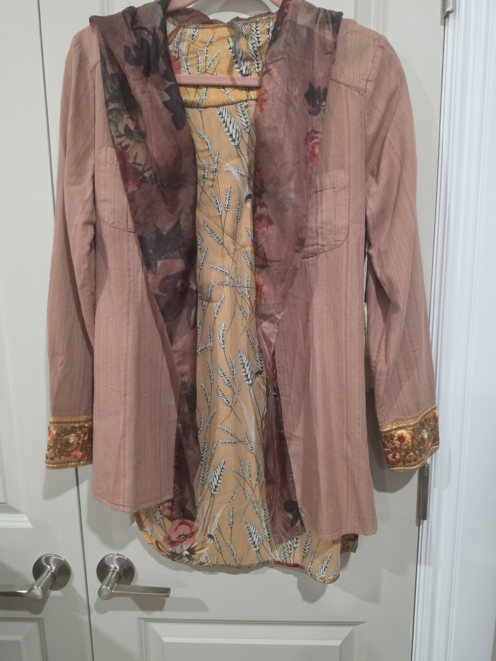 Aratta - Looks Authentic Hoody Kimono Embroidered w Flower&Sequin Detail NWT M - Picture 6 of 16